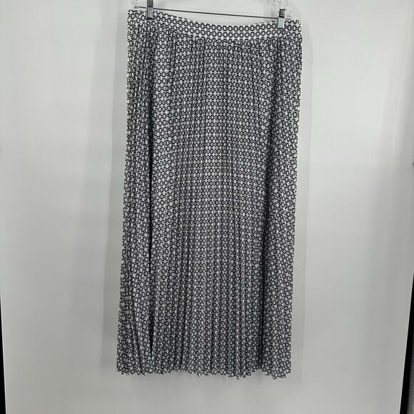 NYDJ Midi Skirt Womens Large Blue Accordion Pleated Lined Side Zip Stretch - Picture 1 of 15